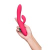 Ярко-розовый вибратор-кролик с вакуум-волновой стимуляцией Enila - 23 см.