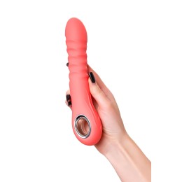 Коралловый вибратор Flox с возвратно-поступательными движениями - 21,5 см.
