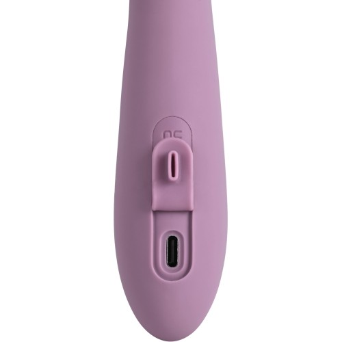 Сиреневый интерактивный вибратор-кролик Trysta Neo с шариком для зоны G - 18,4 см.