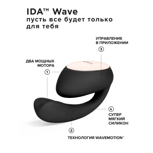 Черный вибратор с управлением через приложение Lelo Ida Wave