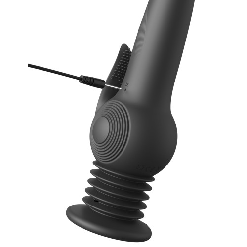 Черный вибратор с функцией фрикций Pogo Thruster - 23,5 см.