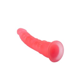 Розовый гелевый фаллоимитатор на присоске - 19,3 см.