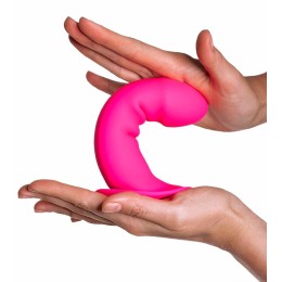 Ярко-розовый фаллоимитатор двойной плотности Hitsens 2 - 16,7 см.