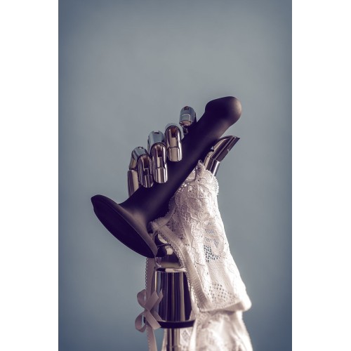 Черный фаллос на присоске Silicone Bendable Dildo S - 17 см.