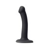 Черный фаллос на присоске Silicone Bendable Dildo S - 17 см.