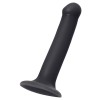 Черный фаллос на присоске Silicone Bendable Dildo M - 18 см.