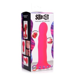 Розовый гибкий фаллоимитатор Squeeze-It Wavy Dildo - 18,3 см.