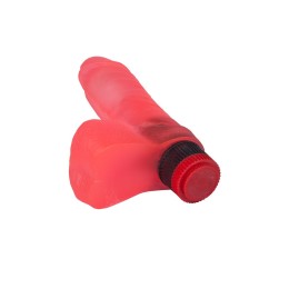 Розовый вибромассажёр в форме фаллоса - 16 см.