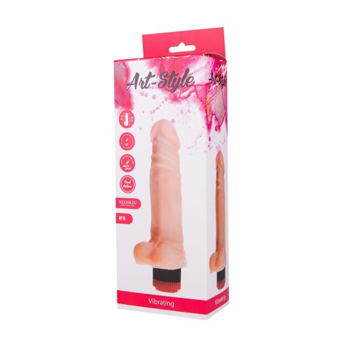 Вибратор-реалистик ART-Style №8 с мошонкой - 21 см.
