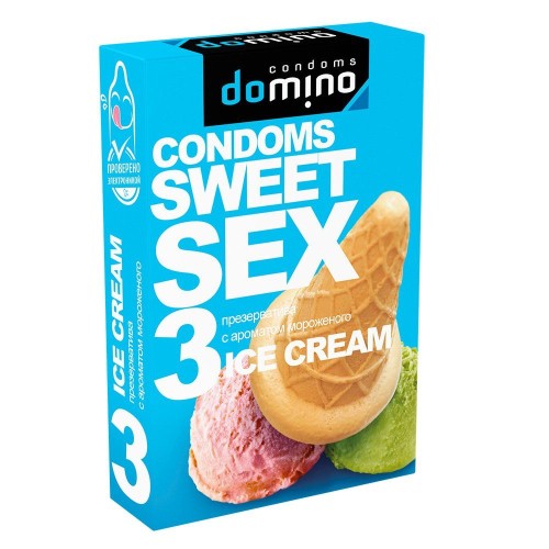 Презервативы для орального секса DOMINO Sweet Sex с ароматом мороженого - 3 шт.