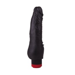 Чёрный виброфаллос с шипами у основания - 17,8 см.