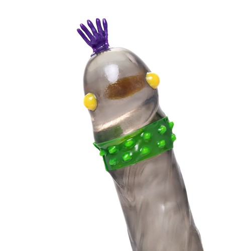 Черный стимулирующий презерватив «Грива мулата» с ароматом яблока - 1 шт.