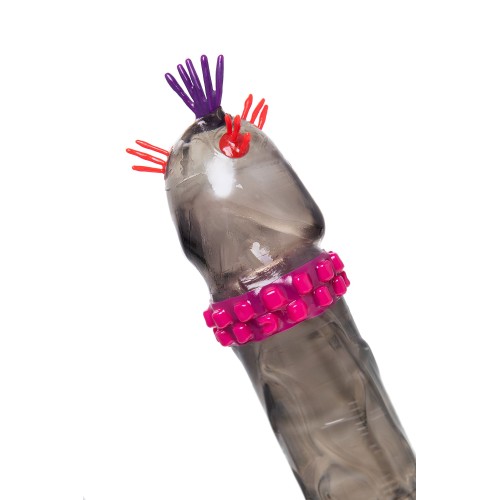 Черный стимулирующий презерватив «Реактивный трезубец» с ароматом шоколада - 1 шт.