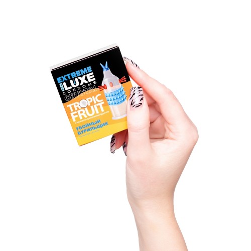 Стимулирующий презерватив «Убойный бурильщик» с ароматом тропических фруктов - 1 шт.