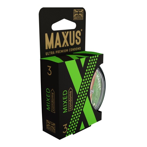 Презервативы в пластиковом кейсе MAXUS AIR Mixed - 3 шт.
