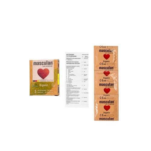 Экологически чистые презервативы Masculan Organic - 3 шт.