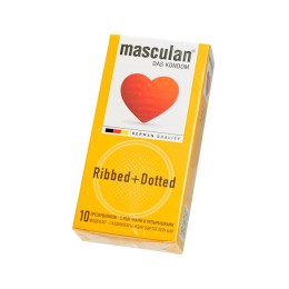 Презервативы с колечками и пупырышками Masculan Ribbed+Dotted - 10 шт.