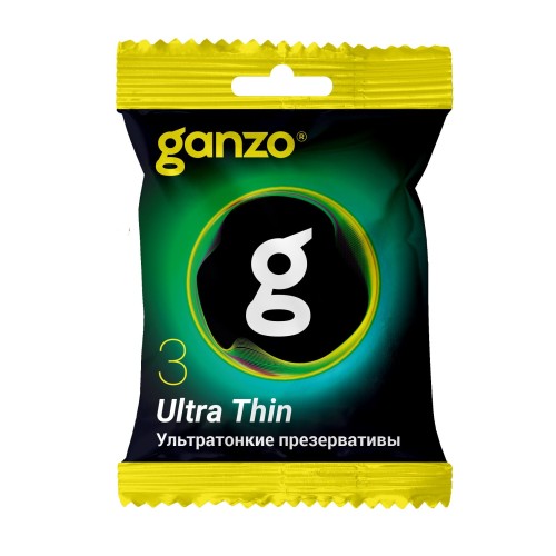 Ультратонкие презервативы Ganzo Ultra thin в мягкой упаковке - 3 шт.