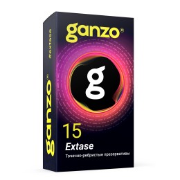 Презервативы анатомической формы с точечной и ребристой структурой Ganzo Extase - 15 шт.