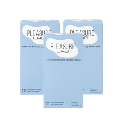 Набор из 3 упаковок ультратонких презервативов Pleasure Lab (по 12 шт.)