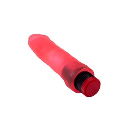 Розовый гелевый виброфаллос без мошонки - 20,5 см.