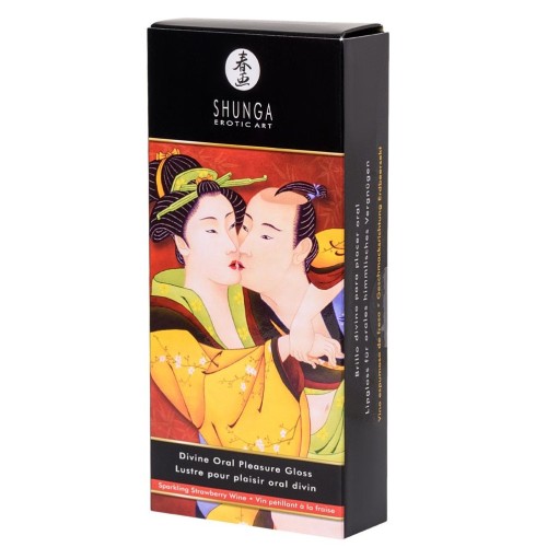 Возбуждающий блеск для губ со вкусом клубники и шампанского  Божественное удовольствие  - 10 мл.