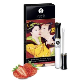 Возбуждающий блеск для губ со вкусом клубники и шампанского  Божественное удовольствие  - 10 мл.