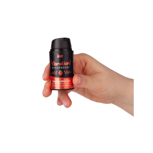 Жидкий интимный гель с эффектом вибрации Vibration! Strawberry - 15 мл.