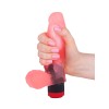 Нежно-розовый гелевый вибратор-фаллос - 15,5 см.