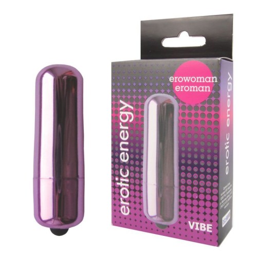 Фиолетовая гладкая вибропуля Erowoman-Eroman - 5,5 см.