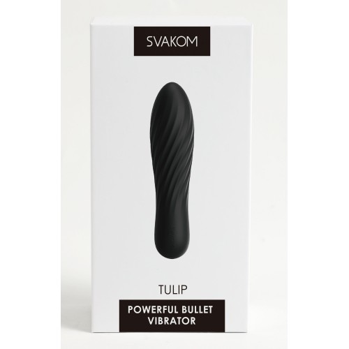 Черная вибропуля Tulip - 10,6 см.