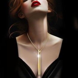 Золотистая подвеска-вибратор Genie Flirting Pen