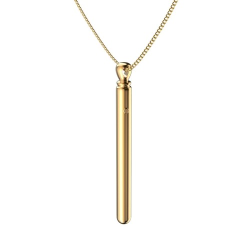 Золотистая подвеска-вибратор Genie Flirting Pen