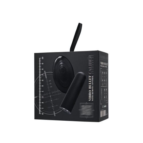 Черная перезаряжаемая вибропуля с пультом ДУ RealStick CALIBER