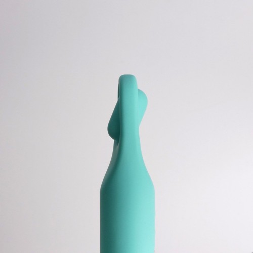 Бирюзовая многофункциональная вибропуля с щеточкой