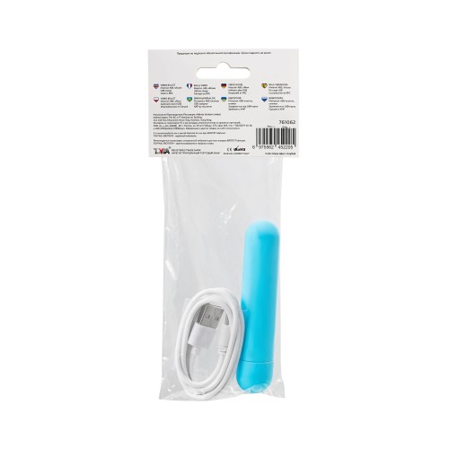 Голубая силиконовая перезаряжаемая вибропуля Murr - 10 см.