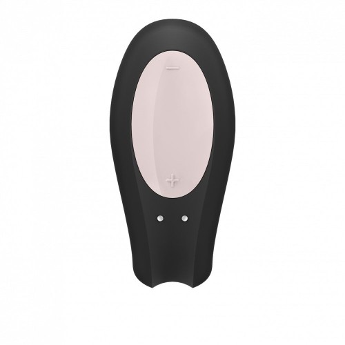 Черный вибратор для пар Double Joy с управлением через приложение