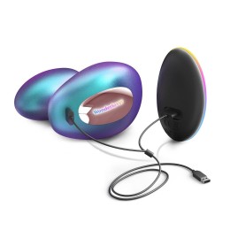 Бирюзовый вибратор для пар Wonderlover