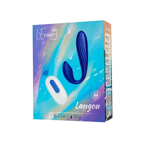 Синий вибратор для пар Langou с управлением через приложение