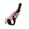 Черный безремневой страпон Silicone Bendable Strap-On - size S