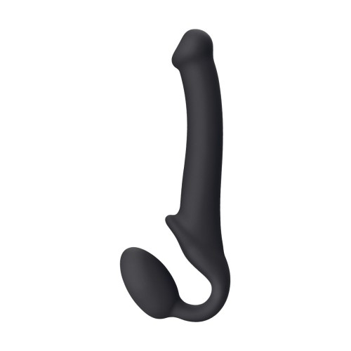 Черный безремневой страпон Silicone Bendable Strap-On - size M