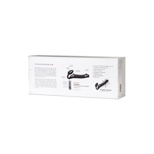 Черный безремневой вибрострапон Silicone Bendable Strap-On - size M