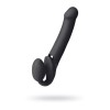 Черный безремневой вибрострапон Vibrating Bendable Strap-On - size L