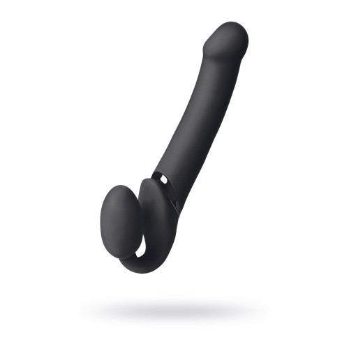 Черный безремневой вибрострапон Vibrating Bendable Strap-On - size L