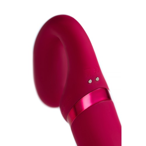 Малиновый безремневой страпон Lapis - 23 см.