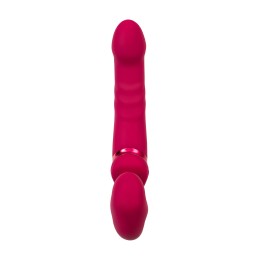 Малиновый безремневой страпон Lapis - 23 см.