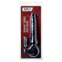 Черная вибронасадка Black&Red для двойного проникновения - 24 см.