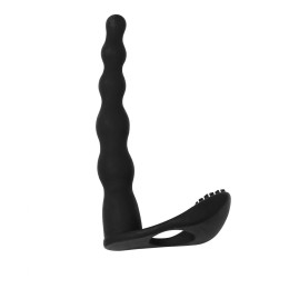 Черная вибронасадка для двойного проникновения Farnell - 17 см.