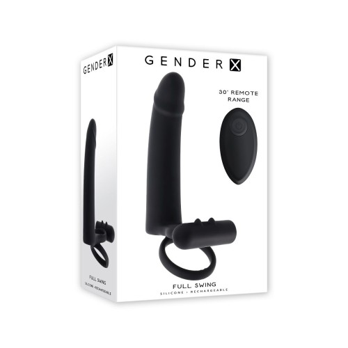 Черная вибронасадка для двойного проникновения Full Swing