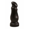 Чёрный массажёр простаты с приплюснутой головкой - 13 см.